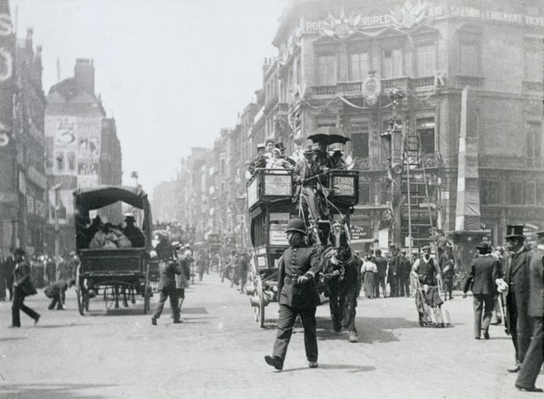 Ludgate Circus, London, prepared for Queen Victoria's Diamond Jubilee, 1897. Artist: Paul Martin