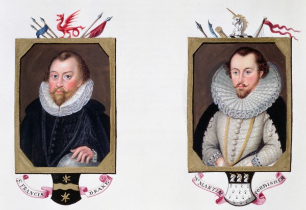 Sir Francis Drake and Sir Martin Frobisher, 16th century English navigators, (1825). Artist: Sarah, Countess of Essex