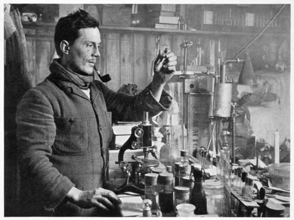 'Dr Atkinson in his Laboratory', 1911-1912. Artist: Herbert Ponting