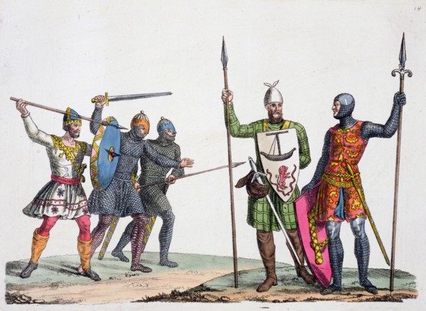Anglo-Saxon warriors, 19th century. Artist: Unknown