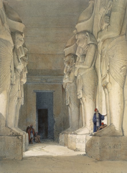 Excavated temple of Gyrshe, Nubia, 19th century. Artist: David Roberts