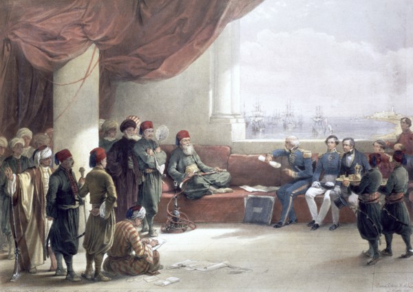 Interview with the Viceroy of Egypt at his palace, Alexandria, Egypt, May 12th 1839, (19th century). Artist: David Roberts