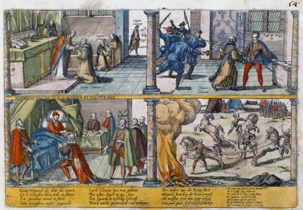 The assassination of Henry III of France, 1589. Artist: Unknown