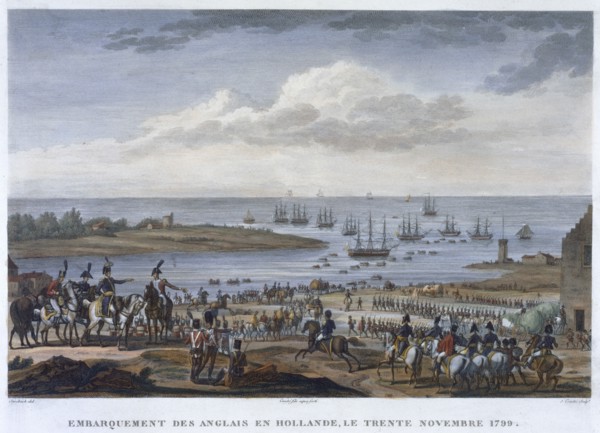 'The Embarkation of the English in Holland, 30 November 1799'. Artist: Louis Francois Couche