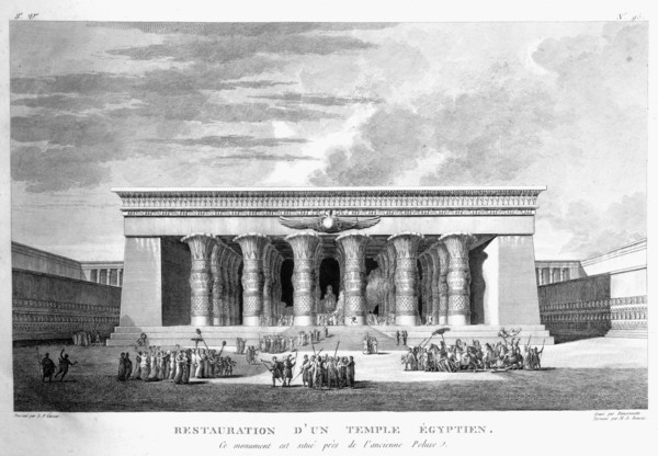 Artist's recreation of a large Egyptian temple, 1799. Artist: Pierre Nicolas Ransonette