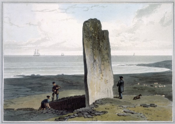 'Druidical Stone at Strather near Barvas, Isle of Lewis', Hebrides, Scotland, 1820.  Artist: William Daniell