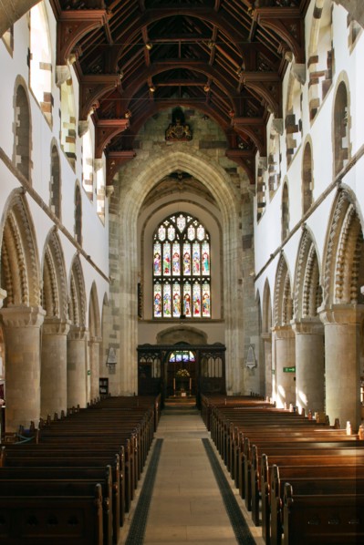 Interior of Wimborne Minster, Dorset.