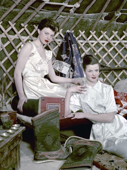 Models showing nightdresses in oriental style, 1950s. Artist: Göran Algård