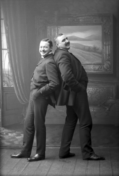 Posed friends, photographed in Carl Christersson's studio, Landskrona, Sweden, 1910. Artist: Unknown