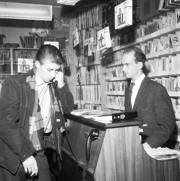 Inside Rentzes music shop, Landskrona, Sweden, 1959. Artist: Unknown