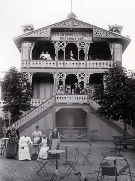 Seaside pavilion restaurant, Landskrona, Sweden, 1895. Artist: Unknown