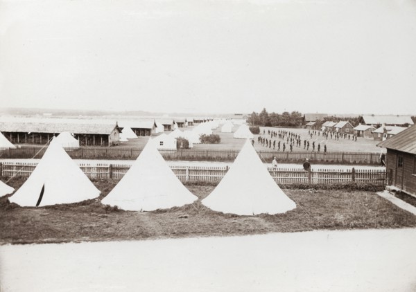 Cavalry camp at Ljungbyhed, Scania, Sweden, 1894. Artist: Unknown