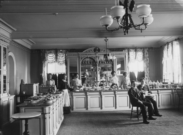 Interior of a cafe, Malmö, Sweden, c1910. Artist: Unknown