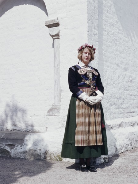 Candidate for Confirmation in traditional costume, Dalby, Scania, Sweden, 1971. Artist: Torkel Lindeberg