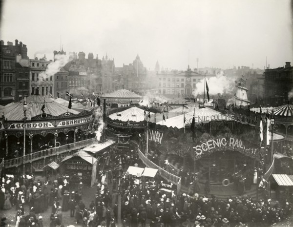 Goose Fair, Market Place, Nottingham, Nottinghamshire, 1911. Artist: Unknown