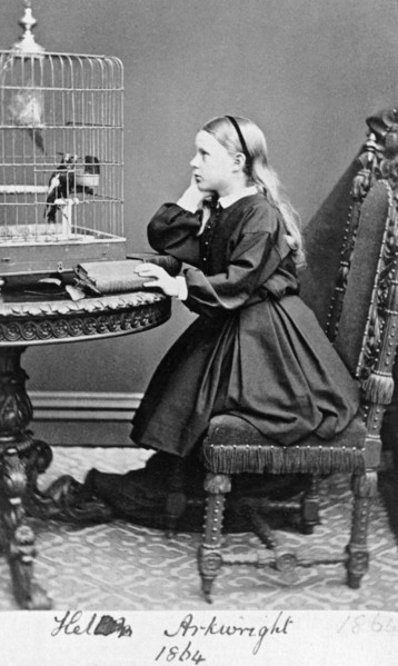 Helen Arkwright at Willersley Castle, Derbyshire, 1864. Artist: Unknown