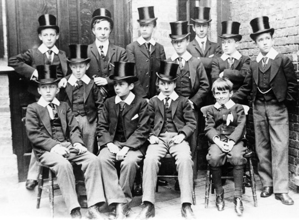 Magnus Grammar School boarders in their best uniforms, Newark on Trent, Nottinghamshire, c1895. Artist: Unknown