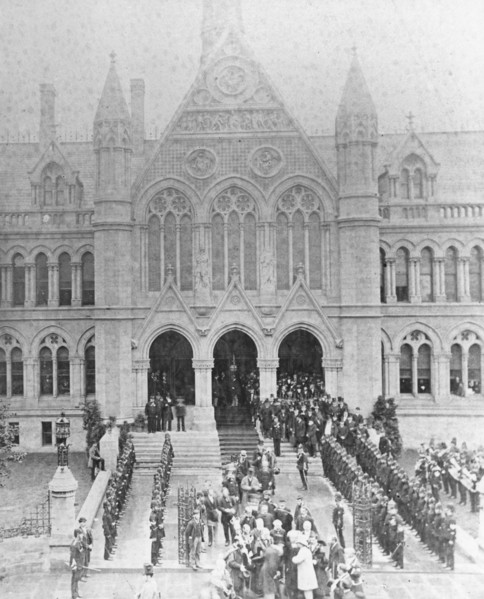 The opening of the University College, Nottingham, by Prince Leopold, Duke of Albany, 1881. Artist: Unknown