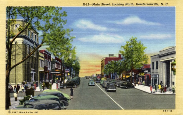 Main Street looking north, Hendersonville, North Carolina, USA, 1940. Artist: Unknown