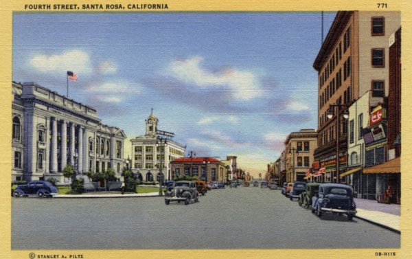 Fourth Street, Santa Rosa, California, USA, 1940. Artist: Unknown