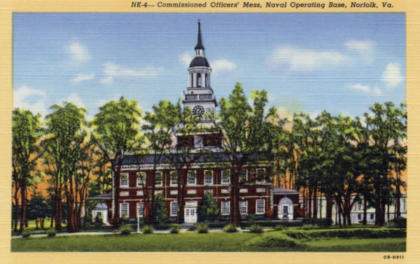 Commissioned Officers' Mess, Naval Operating Base, Norfolk, Virginia, USA, 1940. Artist: Unknown