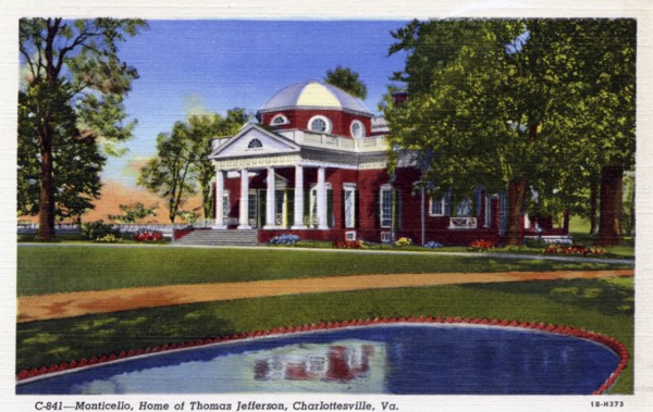 Monticello, Home of Thomas Jefferson, Charlottesville, Virginia, USA, 1941. Artist: Unknown