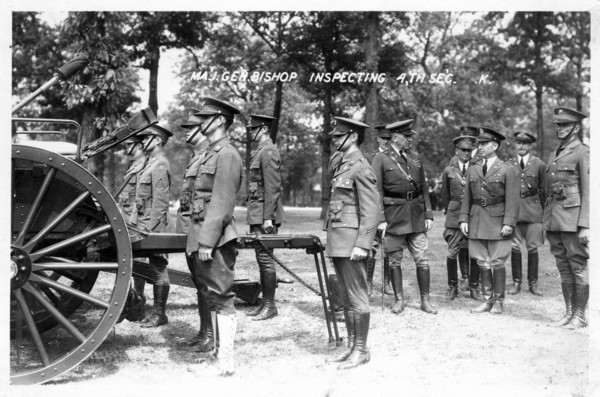 Major-General Bishop inspecting troops, Fort Sheridan, Illinois, USA, 1930. Artist: Unknown