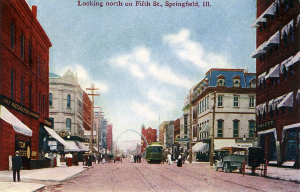 Looking north on Fifth Street, Springfield, Illinois, USA, c1910s(?). Artist: Unknown