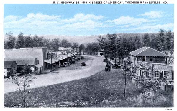 US Highway 66, Main Street of America, through Waynesville, Missouri, USA, 1931. Artist: Unknown