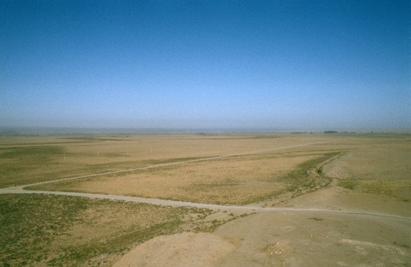 View from the Ziggurat at Calah (Nimrud), Iraq, 1977.