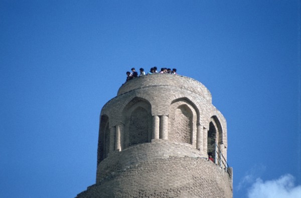 Top of the minaret of the Great Mosque, Samarra, Iraq, 1977.