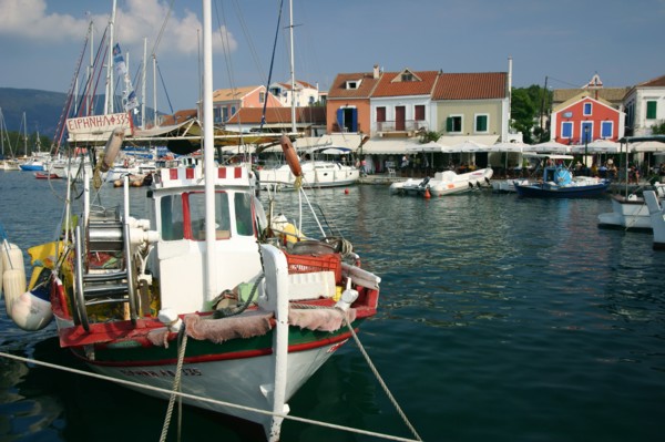Fiskardo harbour, Kefalonia, Greece.
