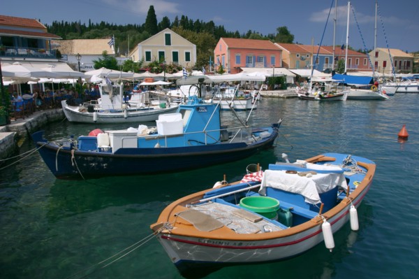 Fiskardo harbour, Kefalonia, Greece.