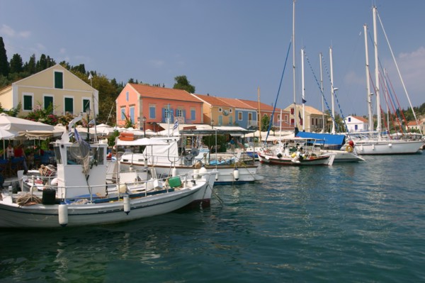 Fiskardo harbour, Kefalonia, Greece.