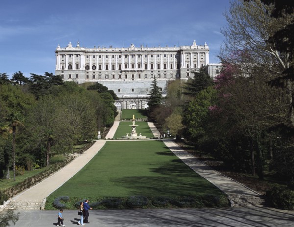 Palacio Real and Campo del Moro, Madrid, Spain.
