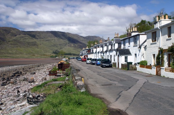 Row of cottages, Applecross Peninsula, Highland, Scotland.