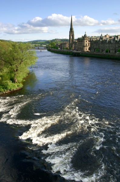 River Tay and Perth, Scotland.