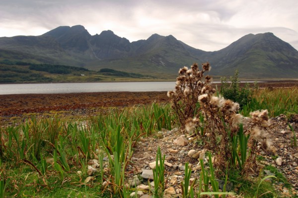 Bla Bheinn across Loch Slapin, Skye, Highland, Scotland.
