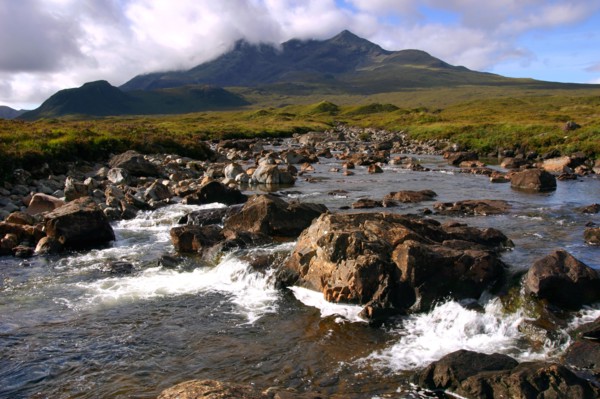 Sgurr nan Gillean and River Sligachan, Skye, Highland, Scotland.