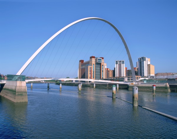 Millennium Bridge and Baltic Art Gallery, Gateshead, Tyne & Wear.
