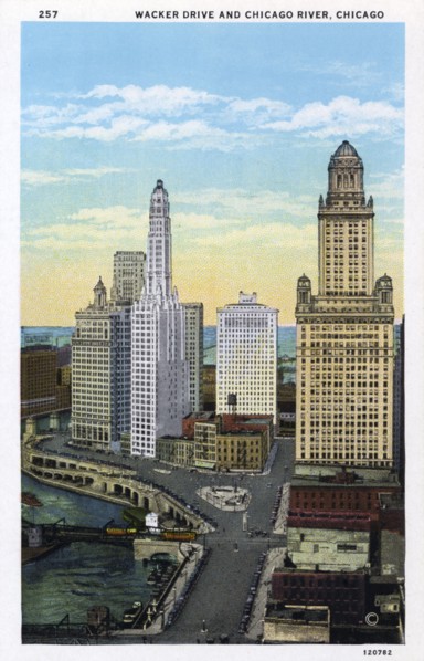 Wacker Drive and the Chicago River, Chicago, Illinois, USA, 1928. Artist: Unknown