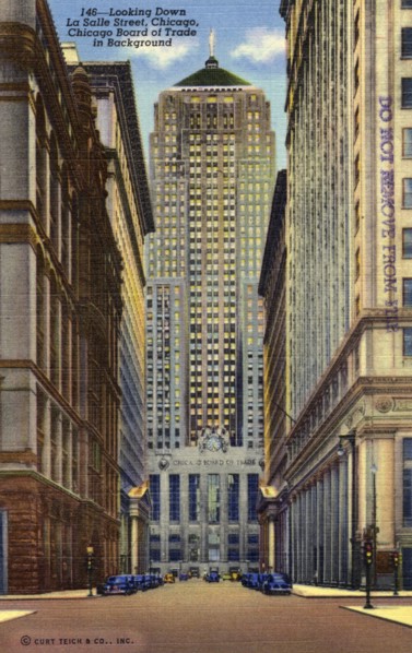 Looking down LaSalle Street, Chicago, Illinois, USA, 1941. Artist: Unknown