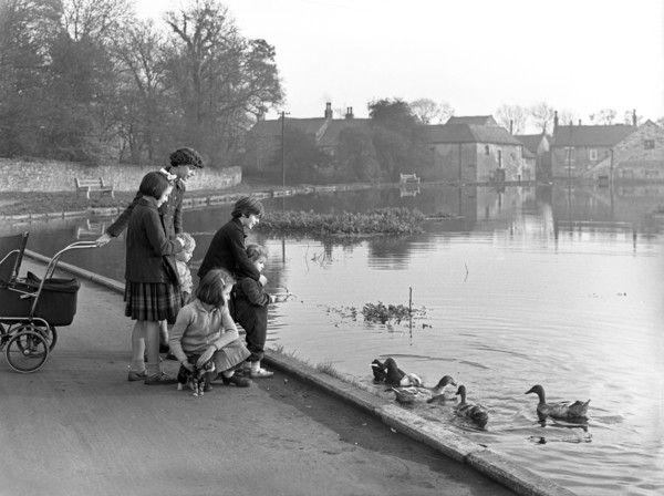 Village duck pond scene, Tickhill, Doncaster, South Yorkshire, 1961. Artist: Michael Walters