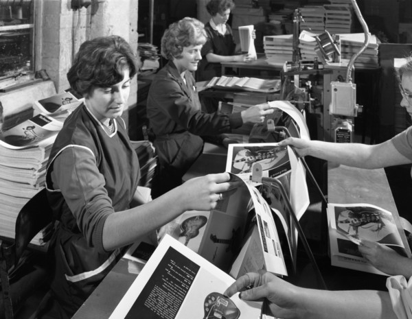 Producing brochures at the White Rose Press Co, Mexborough, South Yorkshire, 1959. Artist: Michael Walters
