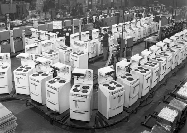 Quality checking cookers at the GEC plant, Swinton, South Yorkshire, 1960. Artist: Michael Walters