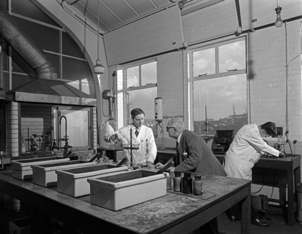 Laboratory, Edgar Allen Steel foundry, Sheffield, South Yorkshire, 1962. Artist: Michael Walters