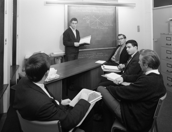Economics tutorial, Sheffield University, Sheffield, South Yorkshire, 1967. Artist: Michael Walters