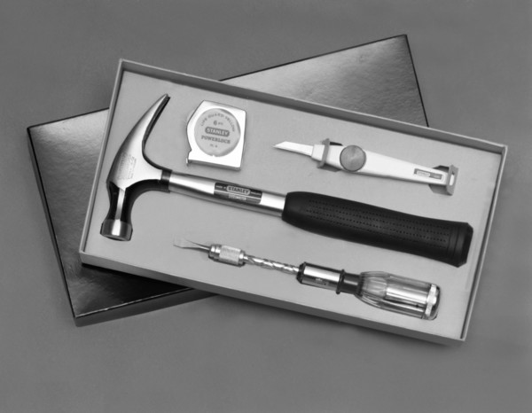 Product shot of a Stanley Tools boxed set from 1986.  Artist: Michael Walters
