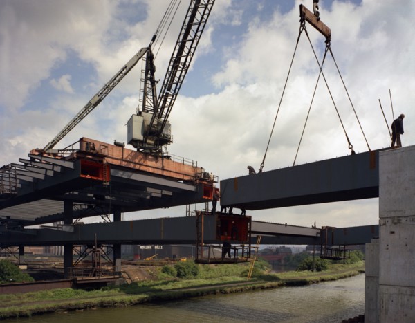 Tinsley Viaduct under construction, Meadowhall, near Sheffield, South Yorkshire, 1967. Artist: Michael Walters