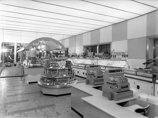New Co-op central butcher's department, Barnsley, South Yorkshire, 1957. Artist: Michael Walters